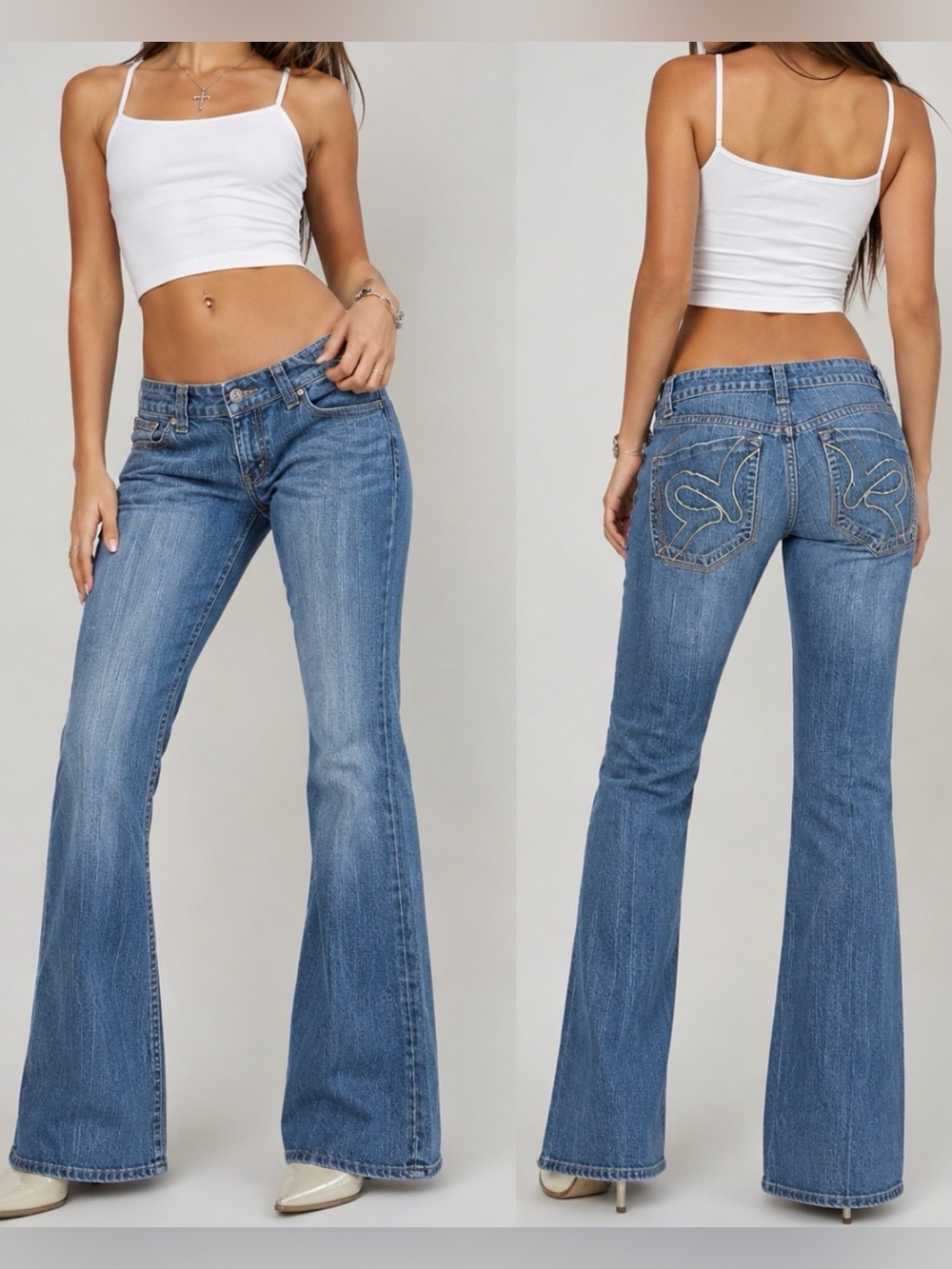 Rocawear y2K Women’s Low Rise Bootcut Flare Jeans‎ MediumWash Size5